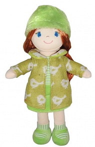 Кукла мягконабивная рыжая в зелёном пальто, 36 см (Abtoys, M6023)