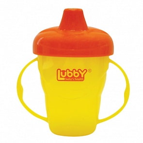 Поильник-непроливайка с ручками и твердым носиком – Классика, 175 мл, цвет желтый (Lubby, 7293/144/12_желтый)