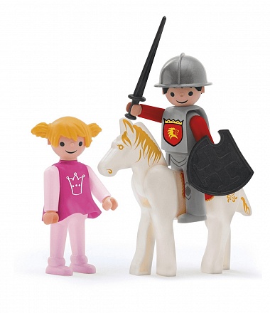 Игровой набор с аксессуарами – Рыцарь и принцесса, 3 фигурки, 8 см 