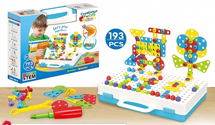 Конструктор-скрутка в чемоданчике, 193 детали 