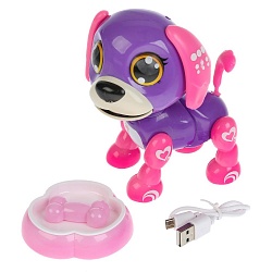 Робот-собака на аккумуляторе, свет + звук, usb зарядка, разные цвета (B1856773) (ассортимент) - миниатюра