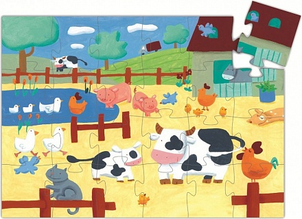 Пазл - Коровы на ферме, 24 детали 