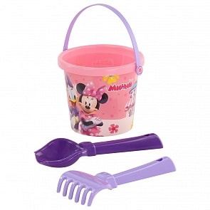 Набор Disney Минни №1: ведро малое с наклейкой, совок №2, грабельки №2 (Полесье, 66558)