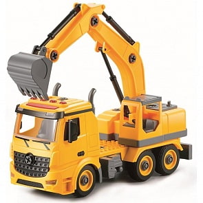 Экскаватор-конструктор, фрикционный, свет, звук, 1:12 (Funky toys, FT61111)