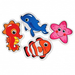 Макси-пазл - Морские животные, 4 детали (Умка, 4690590154700)