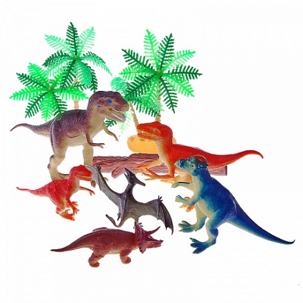 Набор В мире животных – Динозавры с аксессуарами, 10 штук 