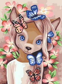 Рисование по номерам на холсте – Оленяшка, 40 х 50 (Фабрика Творчества, S038)