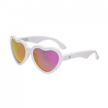 Солнцезащитные очки Babiators Hearts - Влюбляшки /Sweethearts, Classic, оправа белая, линзы розовые зеркальные 