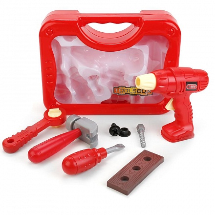 Набор строительных инструментов в пластиковом чемодане Tools Box 