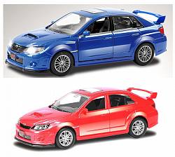 Машина металлическая Subaru WRX STI, 1:64, 2 цвета – синий и красный (RMZ City, 344014) - миниатюра