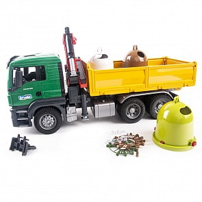 Самосвал MAN c 3 мусорными контейнерами (Bruder, 03-753)