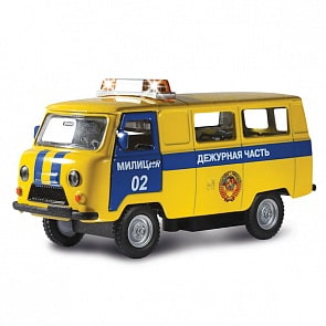 Инерционная машина УАЗ-452 "Дежурная часть", свет, звук (Технопарк, CT-1232WB-Ksim)