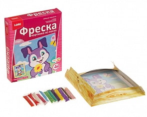 Фреска. Картина из песка - Зайка на лужайке (Lori, КпР-003)