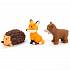 Игрушки для ванной - Лиса, Мишка и Еж, в сетке  - миниатюра №1