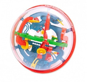 Шар интеллектуальный 3D, 100 барьеров, диаметр лабиринта 19 см (ABtoys, PT-00564)