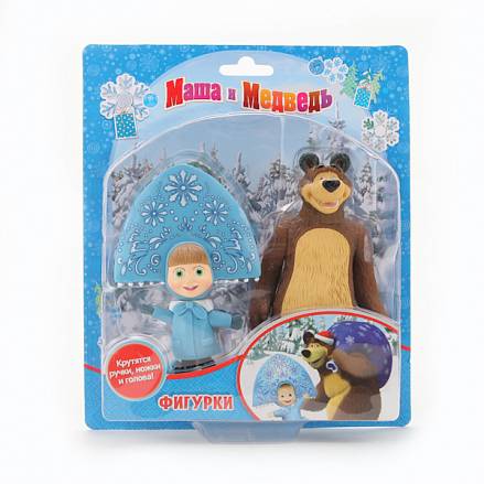 Набор фигурок «Маша и медведь»: Медведь и Маша-Снегурочка 