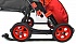 Санки-коляска Snow Galaxy City-2 - Мишка с бабочкой на красном, на больших колесах Eva, сумка, варежки  - миниатюра №8