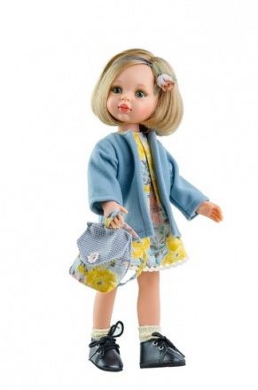 Кукла Карла в синей кофточке, 32 см. 