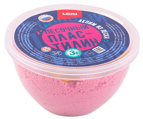 Пластилин песочный с формочкой Розовый, 250 г (Lori, Пп-002)