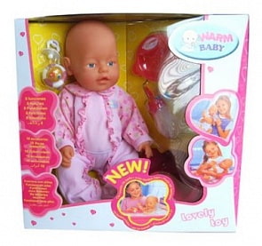 Функциональный пупс с аксессуарами: писает, пьет, сосет соску (Narm Baby, B1406474sim) 