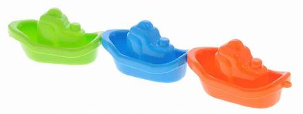 Игрушки для ванны - 3 цветные лодочки 