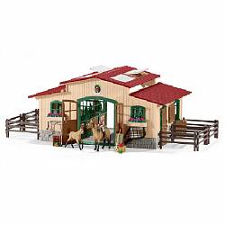 Игровой набор Schleich Конюшня с лошадьми и аксессуарами 42195 - миниатюра
