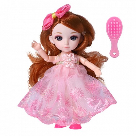 Кукла шарнирная - Малышка Лили с расческой, 16 см 