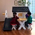 Детский игровой комплекс для дома и улицы: игровой домик, игровой столик, 2 стульчика, баскетбольное кольцо с мячом, детская пластиковая горка, Navy-White  - миниатюра №3
