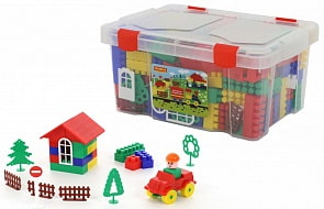 Конструктор - Строитель, 193 элемента, в контейнере (Полесье, 50571) (ассортимент)