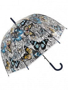 Зонт-трость Бабочки прозрачный купол синий (Михи Михи, MM07400)