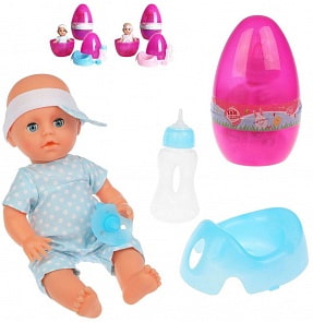 Пупс 25 см в яйце, 4 предмета, разные цвета (Наша игрушка, YL1901D) (ассортимент)
