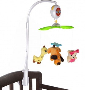 Мобиль на кроватку - Зверушки, звук (Yako, 6611B-6)