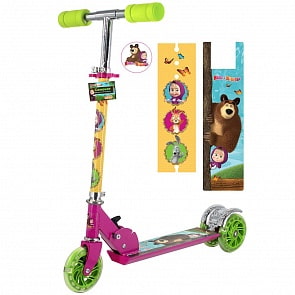 Складной 3х колесный самокат - Маша и медведь (ST-ALU-2RW-MB-3)
