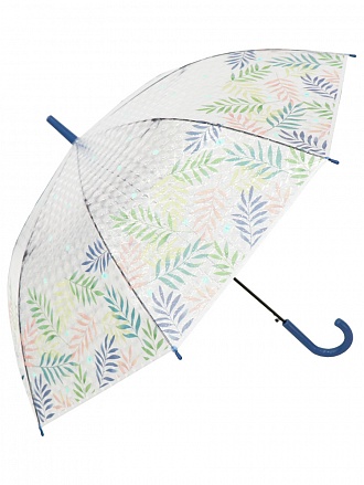 Зонт-трость – Тропические Листья с 3D эффектом, синий 