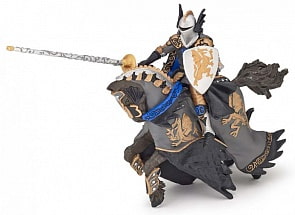 Игровая фигурка – Дракон черного принца и конь (Papo, 36001_papo)