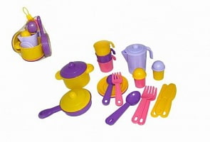 Набор детской посуды Настенька на 3 персоны (Полесье, П-3919) 