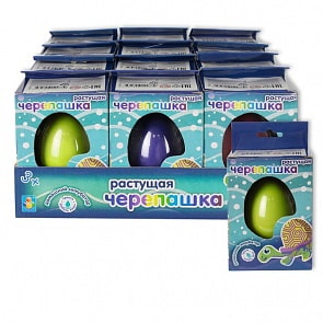 Домашний инкубатор - яйцо с растущей черепашкой, 6 см (1toy, Т12073)