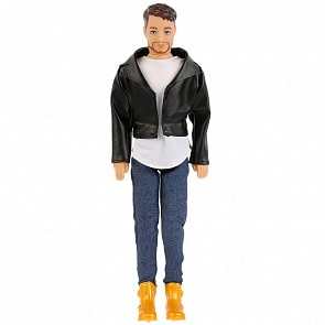 Кукла Алекс с щетиной 29 см., в кожаной куртке (Карапуз, 99187-SA-AN)