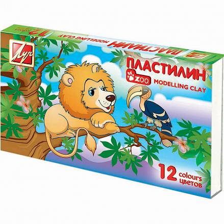 Пластилин – Зоо, 12 цветов, 162 г 