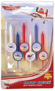 Свечи для торта Disney Самолеты, 6 шт. (Amscan, 1502-1174)