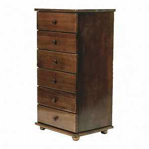 Комод узкий с 6 ящиками Лель АБ 30, орех темный 35 (Лель, LIEL-АБ 30_орех темный 35)