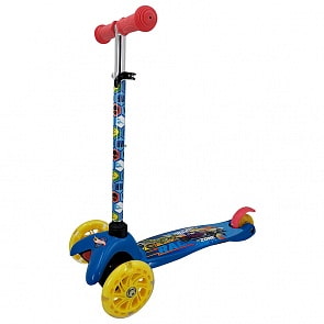 Детский трёхколёсный самокат Hot Wheels со светом управление наклоном (Hot Wheels, S00022-HW)