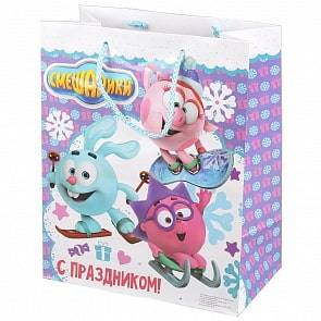 Пакет подарочный Смешарики -  С праздником! глянцевый (Играем вместе, CLRBG-SMENY-02-1)