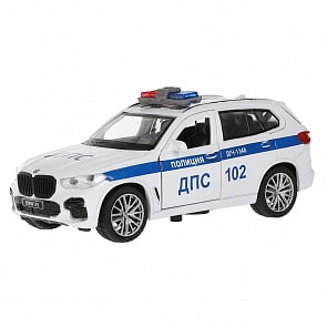 Модель Полиция BMW X5 M-Sport 12 см двери и багажник открываются инерционная металлическая (Технопарк, X5-12POL-WH) Модель Полиция BMW X5 M-Sport 12 см двери и багажник открываются инерционная металлическая (Технопарк, X5-12POL-WH)