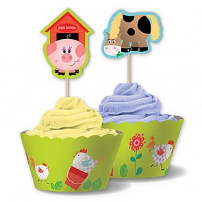 Украшение для кекса – Забавная ферма, 24 штуки (Веселая затея, 1502-1361)