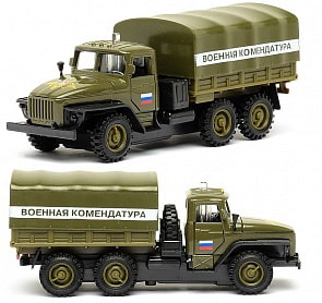 Машина металлическая инерционная - Урал Военная комендатура, со светом и звуком (Технопарк, CT-1054WB-1)