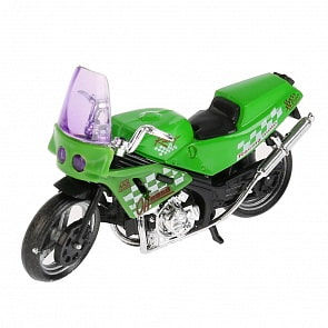 Мотоцикл 9,5 см, вращается руль, металлический (Технопарк, 1785088-R1) (ассортимент)