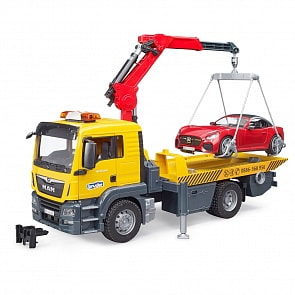 Эвакуатор MAN с манипулятором и машинкой (Bruder, 03-750)