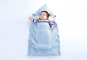 Конверт вязанный U14-07, голубой (Ups Pups, U14-07-01)