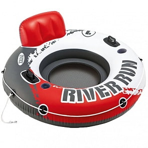 Надувной круг – Ривер Ран с держателями для рук, 135 см, бело-красный (Intex, с56825)
